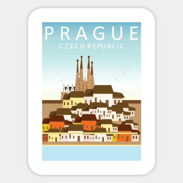 Citizen cottage Prague Sticker by digambarin